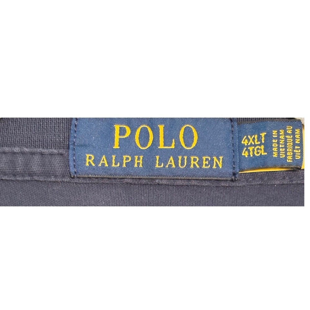 Polo Ralph Lauren Polo Shirt Mens 4XLT Navy Blue Short Sleeve Flesh Pony Logo - Picture 2 of 11